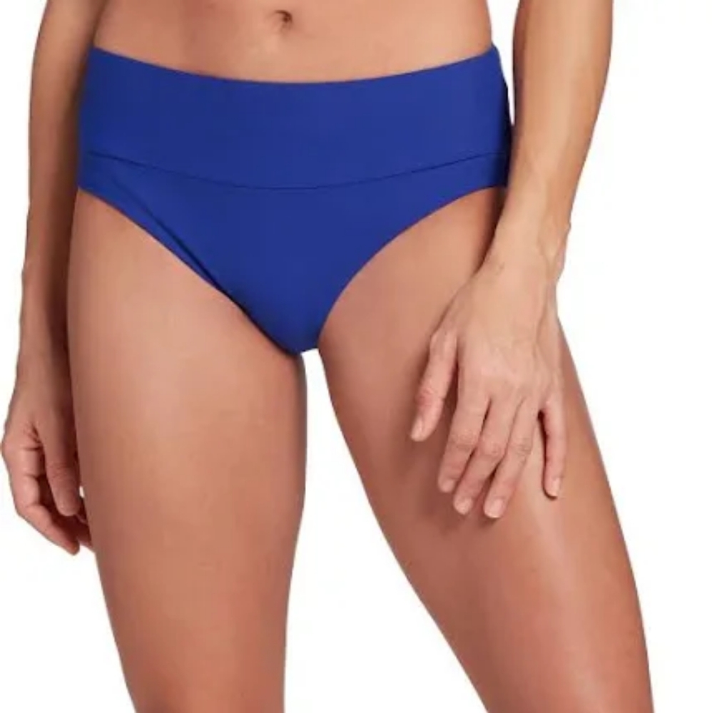 2/$30 Mid Rise Wide Band XL Calia Jeweled Indigo Blue Bottom Bikini Women's NWT